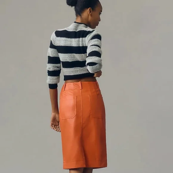 Anthropologie The Colette Skirt Faux Leather Edition